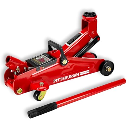 2 Ton Compact Trolley Floor Jack – Heavy-Duty Steel Hydraulic Floor, 4000 lbs Capacity, Lifting Range 5.3" to 12.3 Inches – Low Profile, Smooth Lift, Portable Garage & Roadside Repair Tool