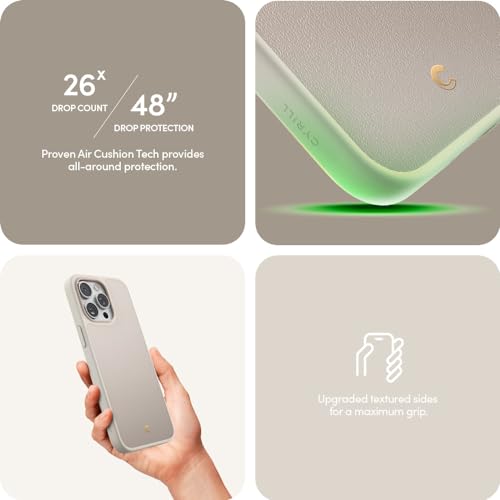 Image of Spigen Cyrill Kajuk Mag | iPhone 15 Pro Max Case | Beige iPhone 15 Pro Max Back Cover | Faux Leather+TPU+PC - Cream