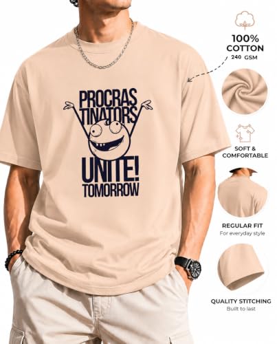 Image of Vastrio Unisex Procrastinators Unite Graphic Regular Fit Cotton T-Shirt
