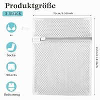 KALIONE Mesh Wäschebeutel, 3 Stück Waben-Dessousbeutel mit Aufhängeschlaufe für Unterwäsche, BHs, Socken, Babykleidung – Ansicht 2