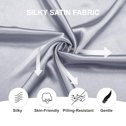 Image of Hi-Tie Men's Silk Satin Dress Shirts Long Sleeve Shiny Casual Button Up Shirts Luxury Party Disco Prom Wedding Shirt