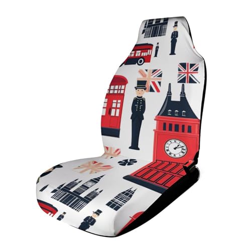 England Symbols Print Car Seat Covers Universal Car Front Seats Protector Auto Interior Accessories 1PCS