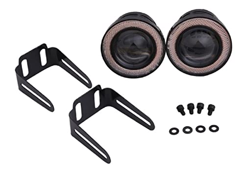 LED フォグランプ 左右 2個 セット 汎用 イカリング 2.5インチ 30w 高性能 COB 防水 プロジェクター 車用 ヘッドライト 備品 ブレーキ 抵抗 延長 ミニ プラグ 分配 ブラック モニター アンプ キット ヒューズ ホルダー 社外品