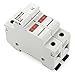 Baomain Cylindrical Fuse Holder RT18-32(X) 10mm X 38mm Fuse Base 2 Poles DIN Rail Mount with 10 PCS of RO15 Fuse (1 Amp) CE Listed