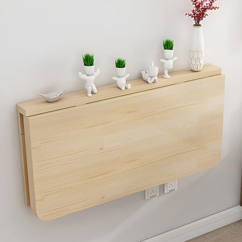 Table pliante murale petit espace bureau gain de place en bois - 3