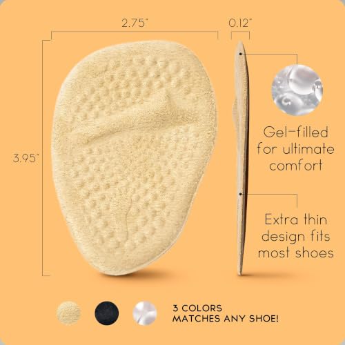 Image of Walkize Metatarsal Pads Women | Heel Inserts for Women | Ball of Foot Cushions (2 Pairs Foot Pads) All Day Pain Relief and Comfort One Size Fits Shoe Inserts