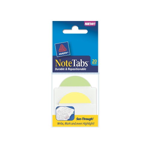 Avery NoteTabs Round Edge, 2 x 1.5 Inches, Citrus, 20 per pack (16306)
