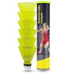 6x Federbälle gelb Badmintonbälle für Training & Wettkampf Badminton - Feder Ball Bälle Federball für Outdoor & Indoor
