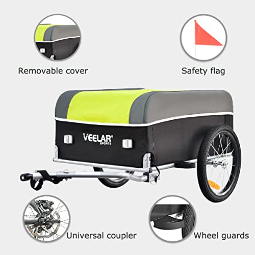 image for Veelar Sports Cargo Bike Trailer, Bicycle Utility Luggage Cart Carrier