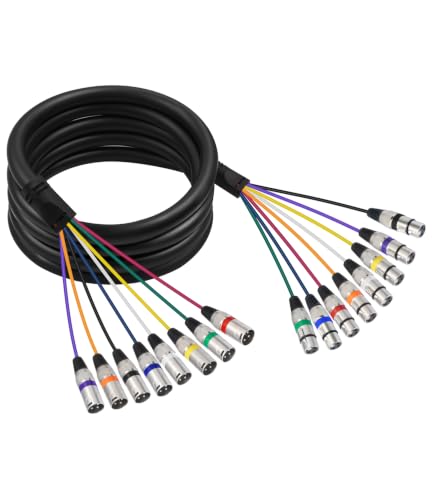 8-Channel XLR Male to Female Audio Snake Cable for Recording 10FT