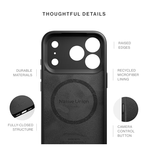 Image of Native Union Active Case - MagSafe Compatible with Built-in Magnets - Rugged Design - Recycled Materials - Ultra-Durable Drop Protection up to 10ft / 3m for iPhone 17 Pro (Black)