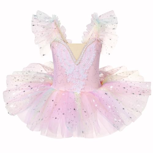 Nutcracker Costume for Girls Ages 3-11 Professional Ballet Pancake Tutu Classical Ballerina Stage Performance Dress Stiff Tulle Dancewear for Holiday Galas (US Age 11 Years 12 Years Pink)