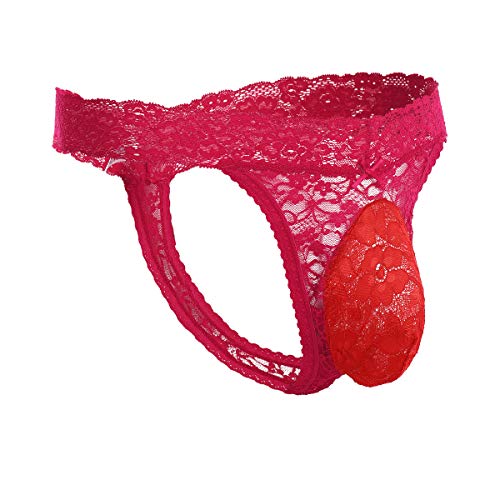 Tanga para hombre de encaje rojo con ajuste ergonómico L 2