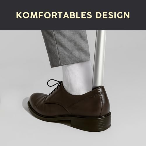 Walking Line® Premium Schuhlöffel Lang 44cm [EXTRA STABIL] aus Gebürstetem Edelstahl - Schuhanzieher Lang, Schuhlöffel Metall Lang, Shoe Horn, Schuhanzieher Lang Metall, Langer Schuhlöffel, Shoehorn