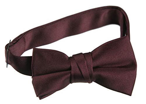 Tuxedo Park Boys' Deluxe Satin Bow Tie Tuxedo Youth Solid Burgundy