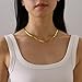 Mauzew Dainty Chain Necklace for Women 18K Gold Plated Herringbone Chain Necklace Delicate Flat Snake Chain Necklace Layering Necklaces Everyday Jewelry