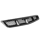 IKON MOTORSPORTS Grille Compatible With 1999-2000 Honda Civic MU Style Black Front Bumper Hood Grill Exterior Upper Lower