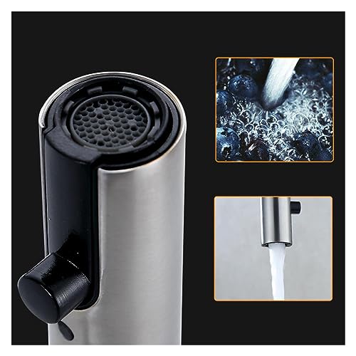 Robinet de cuisine design noir en acier inoxydable durable avec mitigeur eau chaude - 6