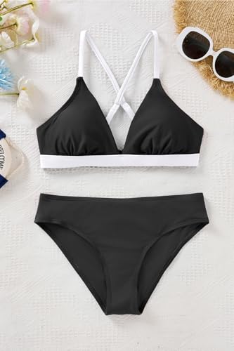 Image of Yonique Womens Push Up Bikini Set - Two Piece Swimsuit V Neck Crisscross Back Bathing Suit 2025 Swimwear