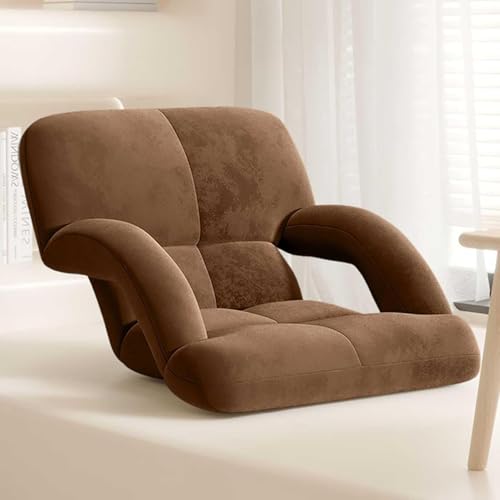Chaise de sol réglable fauteuil de terrasse multifonction marron pour adulte