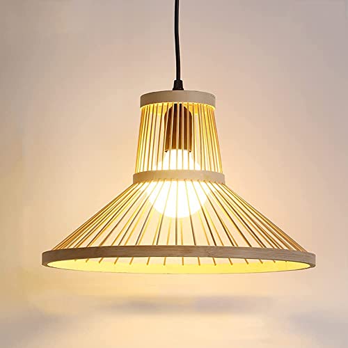 Lustre bambou rétro européen suspension E27 ajustable luminaire loft