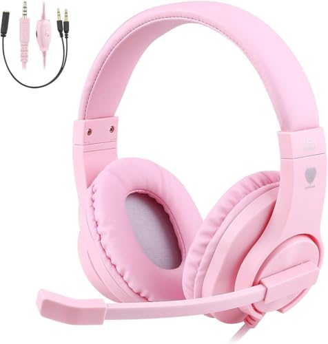 ShinePick Gaming Headset for ps4, 3.5mm Wired Leicht Bequem Overear Bass...