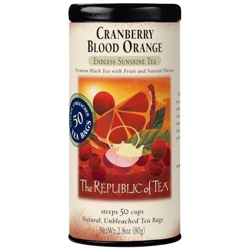 The Republic of Tea – Cranberry Blood Orange Black Tea, 50 Tea Bags, Fruit-Infused Blend, Gluten Free