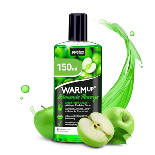 JOYDIVISION Warmup Massageliquid Grüner Apfel 150 ml I Massageliquid mit Wärme-Effekt I Mit Apfel Duft & Geschmack I für Paare