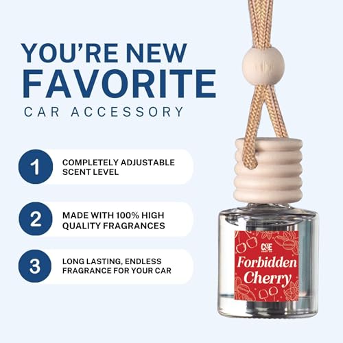 Image of C&E Craft Co Hanging Car Air Freshener Diffuser 2 Pack, Long Lasting Fragrance Oil Car Freshener, Glass Bottle Auto Air Freshener, Made in USA (Campfire Marshmallow)