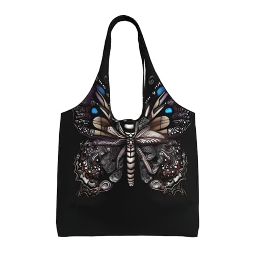 Science Butterfly Printed canvas bag Women's fashionable shoulder bag