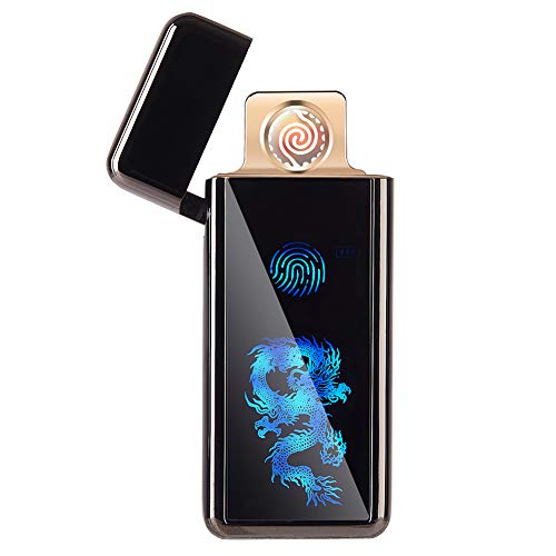 FLFIRAMER USB Electronic Lighter Touchscreen Tungsten Turbo Spiral Windproof Flameless with USB Charging