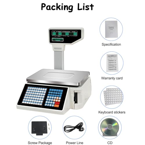 Báscula digital comercial con impresora térmica LCD miniatura 2
