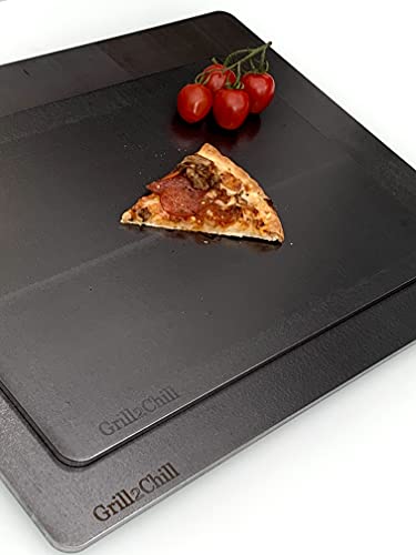 Grill2Chill BACKSTAHL XL SET für PIZZA & Co. besteht aus 465 x 380 mm + 380 x 280 mm x 6-6,2 mm/HighTech Spezialstahl/Alternative zu Pizzastein Pizzablech für Backofen Induktion div. Grills Grill2Chill BACKSTAHL XL SET für PIZZA & Co. besteht aus 465 x 380 mm + 380 x 280 mm x 6-6,2 mm/HighTech Spezialstahl/Alternative zu Pizzastein Pizzablech für Backofen Induktion div. Grills