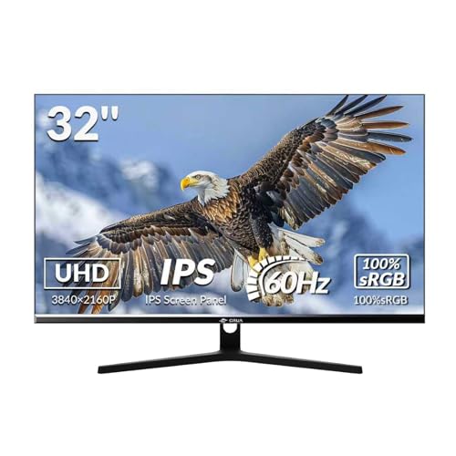 CRUA 32 inch Ecran PC Gamer 4K,Gaming Monitor UHD (3840 x 2160) PC Screen 1ms GtG 60HzHZ, Display HDRTM 400, DCI-P3 98%, AMD FreeSync, Tilt, Height Adjustable, Portrait Mode