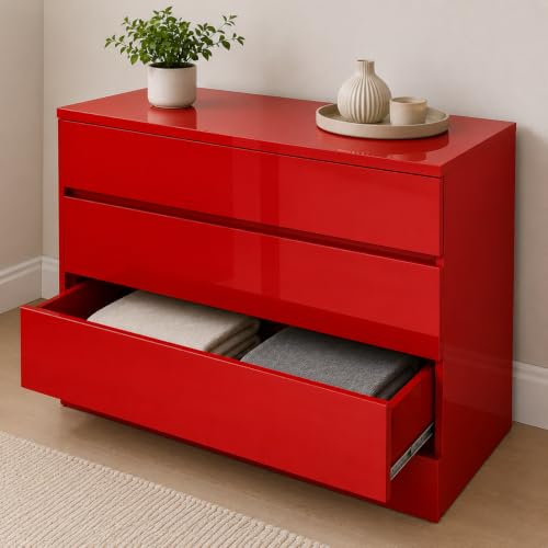 Image of Vinyl Contact Paper Decorative for Cabinets Countertops Kitchen Shelves Liner Self Adhesive Film Peel and Stick Waterproof Removable Wallpaper (Inches 24 x 96, Red Glossy)