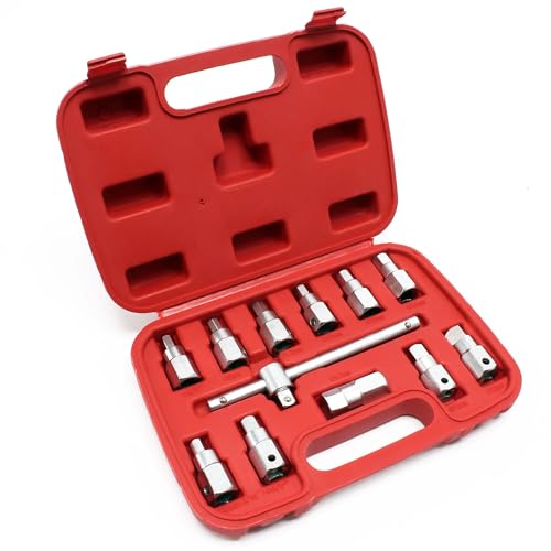 WilTec Coffret de Douille de vidange 12 pièces Kit de clés Outil pour Huile de Voiture et...