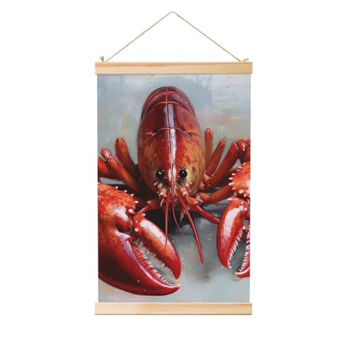 Œuvre d'art sur toile mise en valeur par un cadre de suspension en bois noble TRSGKSQP