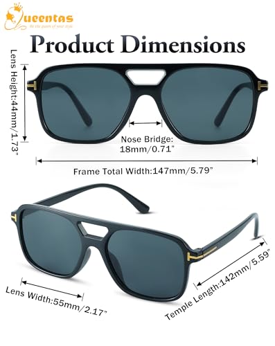 Men's Sunglasses for Women Polarized Square Fashion Double Bridge Driving Sun Glasses2