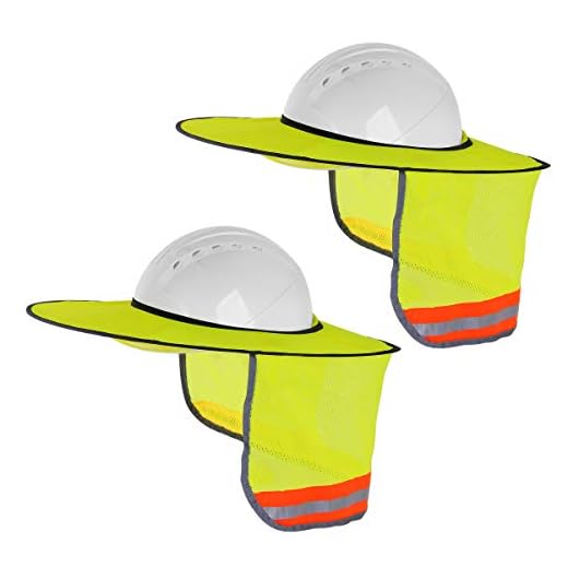 2 Pack Hard Hat Sunshield,Full Brim Mesh Neck Sunshade for Hardhats,High Visibility,Reflective