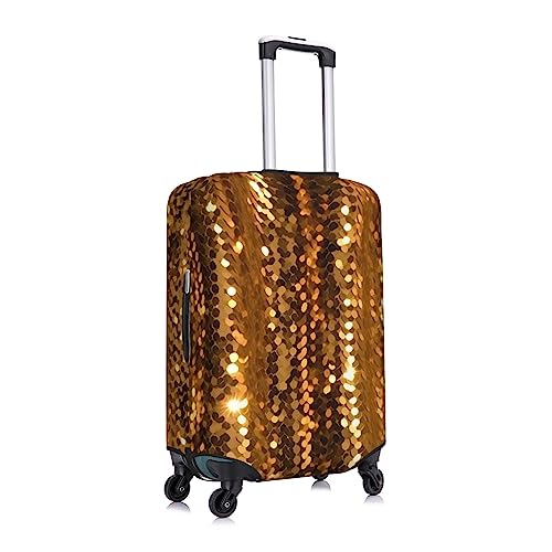 Gold Sequin Sparkle Travel Luggage Cover Suitcase Protector Washable Elastic Suitcase Cover Anti-Scratch Luggage Protector Travel Suitcase Baggage Cover Fits 18-32 Inch Suitcase Small3