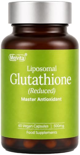 Mei.vita Liposomal Glutathione Supplement (Reduced) 15000mg Glutathione Skin Whitening - 10x Higher Absorption Antioxidant & Detox Vegan-Friendly Formula 60 Capsules (Pack of 1)