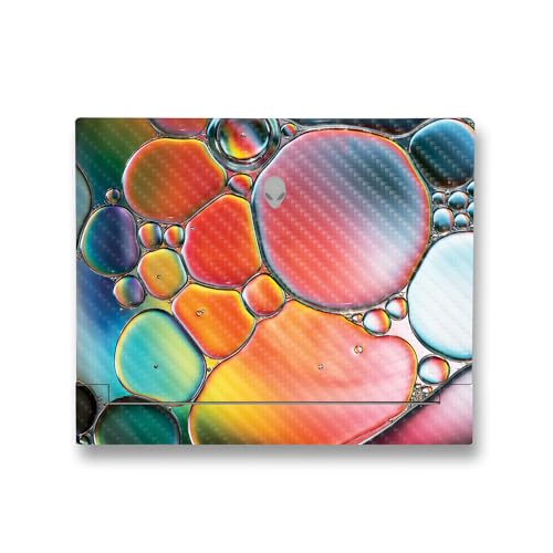 Image of MightySkins Carbon Fiber Skin Compatible with Alienware X14 R2 (2023) Full Wrap Kit - Rainbow Bubbles | Protective, Durable Textured Carbon Fiber Finish | Easy to Apply | Made in The USA