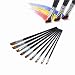Yosoo 9 PCS Nylon Oblique Flat Tipped Paint Brushes Set, Inclined Plane Wooden Long Handle Brush Set Art Artist Professional Painting Supplies for Acrylic Watercolor and Oil Painting