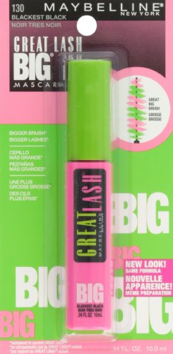 Image of Maybelline New York Great Lash Big Washable Mascara, Blackest Black 130, 0.34 Fluid Ounce