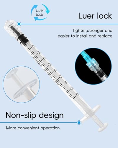 1ml luer lock syringe without needle - 1cc plastic syringes sterile individually sealed pack of 30
