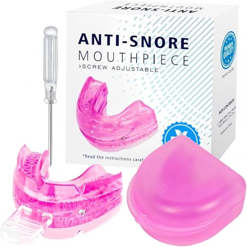 Schnarchschiene Anti-Schnarch Schnarchstopper Verstellbare Aufbissschiene Gegen Schnarchen und Zähneknirschen Verbessert Schlafqualität (Pink)