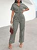 Womens Cargo Jumpsuit Sexy Top Ruched Drawstring P... #3