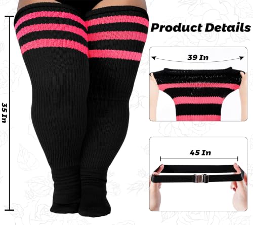 Image of LOUSGUTA Plus Size Thigh High Socks for Thick Thighs- Extra Long Womens Cable Knitted Over Knee High Leg Warmer