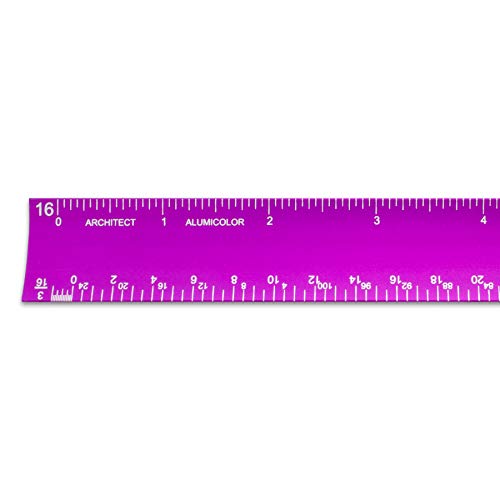 Image of Alumicolor Aluminum Architect Hollow Scale for School, Office, Art and Drafting, 12IN, Purple