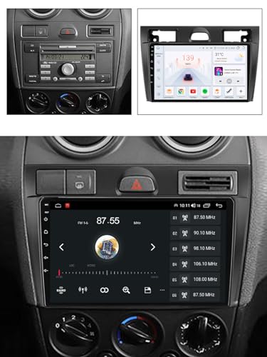 Android 13.0 Radio Stereo Sat Nav dla Fiesta Mk5 2002-2008 GPS Navi 9'' Cartablet DVD Multimedia Odtwarzacz wideo FM BT Receiver z Carplay 4G 5G WiFi DSP SWC,Y100s